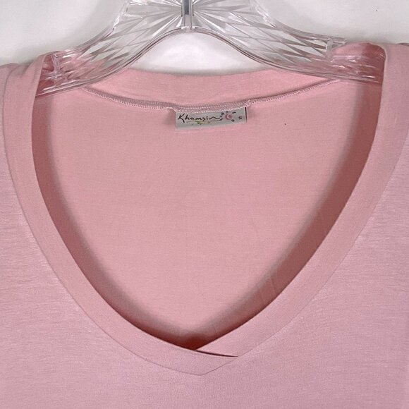 Khamsin Shirt Dress V-neck Layered Hem 3/4 Sleeves - Picture 3 of 7